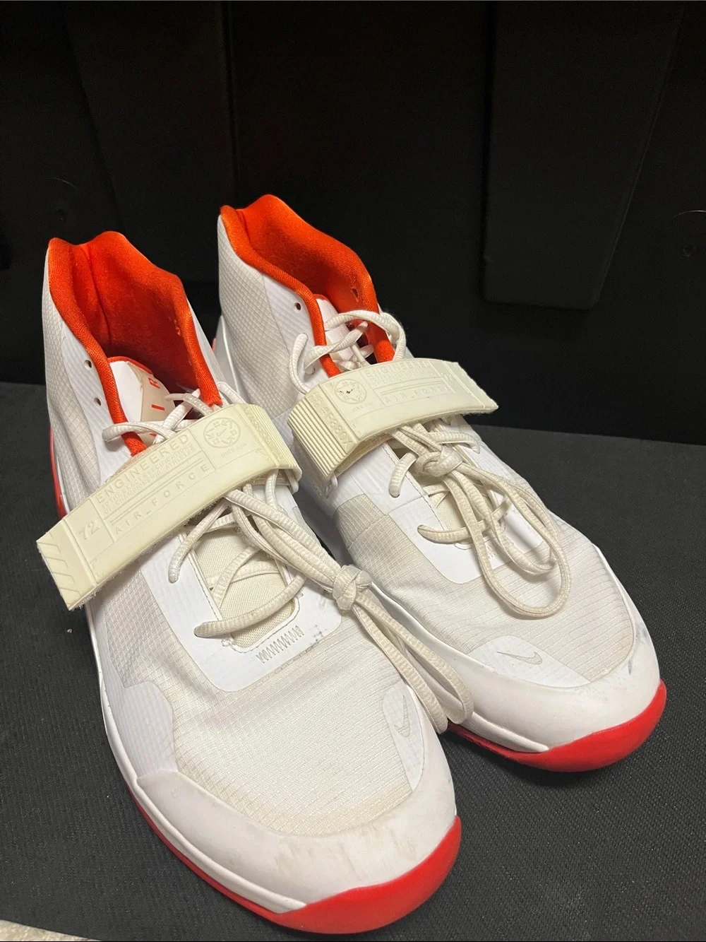 Nike Air Force Max ‘19 TB Promo White Orange Basketball AR4095-113 Sz 14 (B11)
